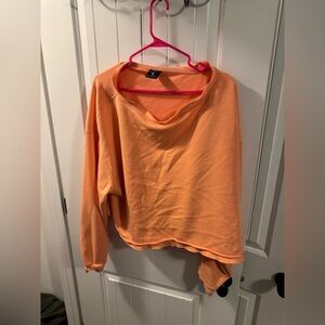 Nike Orange Crop Long Sleeve Sweatshirt